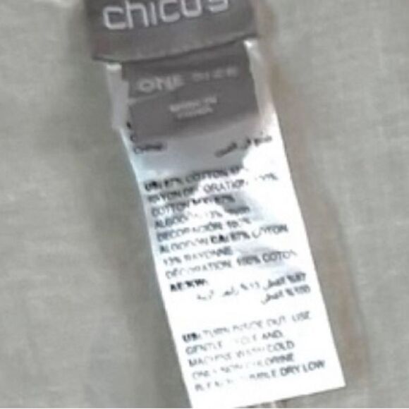 Chico’s Floral Embroidered Neutral Kaftan Ruana Wrap - Picture 7 of 9